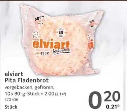 elviart Pita Fladenbrot, vorgebacken, gefroren