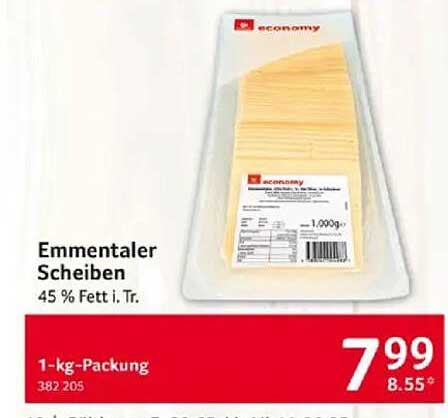 Emmentaler Scheiben 1-kg-Packung