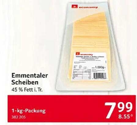 Emmentaler Scheiben 1-kg-Packung