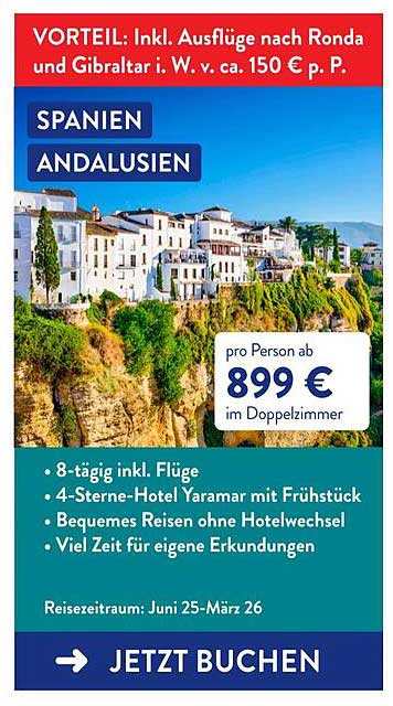 Entspannende Reise nach Andalusien inkl. Flügen und Hotelaufenthalt