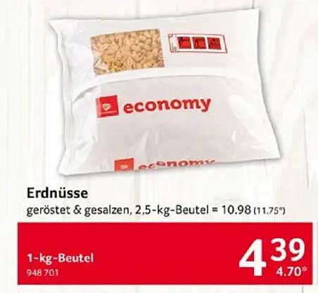 Erdnüsse - geröstet & gesalzen, 1-kg-Beutel