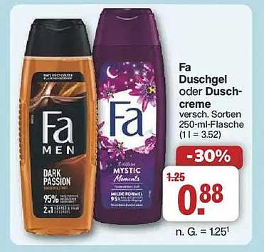 Fa Duschgel oder Duschcreme versch. Sorten 250-ml-Flasche
