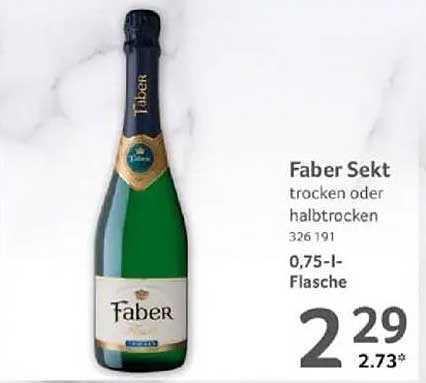 Faber Sekt trocken oder halbtrocken 0,75 l-Flasche