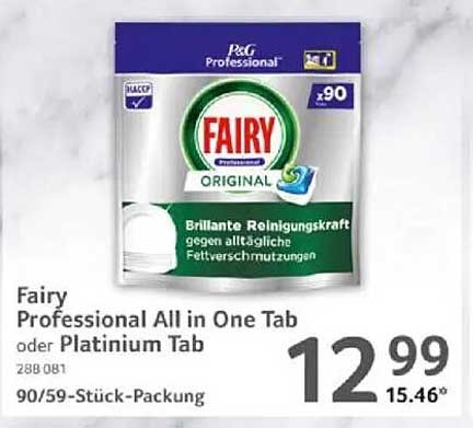 Fairy Professional All in One Tab oder Platinium Tab 90/59-Stück-Packung