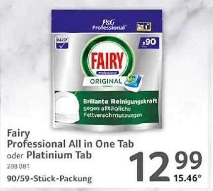 Fairy Professional All in One Tab oder Platinum Tab - 90 Stück
