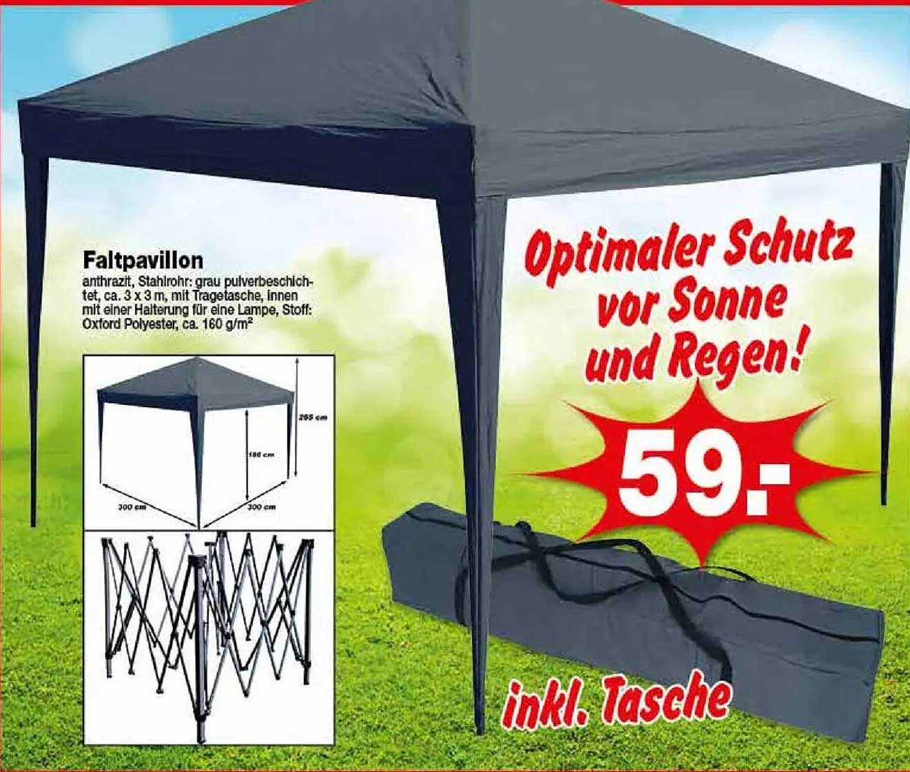 Faltpavillon - Optimaler Schutz vor Sonne und Regen