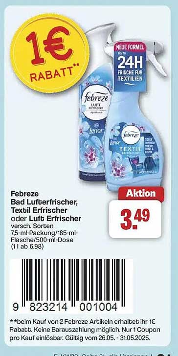 Febreze Bad Luftreiniger, Textilerfrischer oder Luftreiniger – verschiedene Sorten