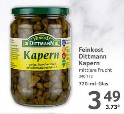 Feinkost Dittmann Kapern - Mittlere Frucht im 720-ml-Glas