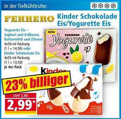 Ferrero Kinder Schokolade Eis/Yogurette Eis – Köstlicher Genuss für die Sinne