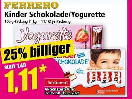 Ferrero Kinder Schokolade/Yogurette