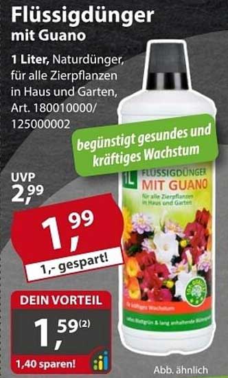 Flüssigdünger mit Guano – 1 Liter Naturdünger für alle Zierpflanzen in Haus und Garten