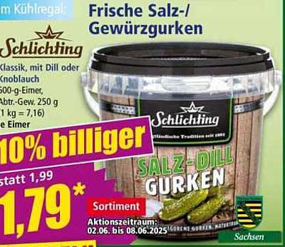 Frische Salz-/Gewürzgurken von Schlichting