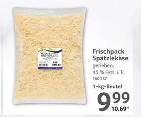 Frischpack Spätzlekäse gerieben 1-kg-Beutel