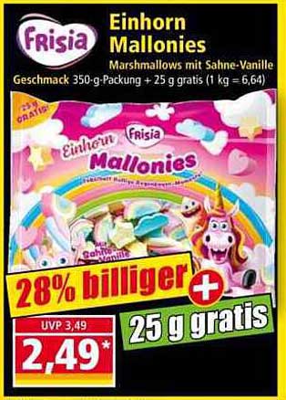 Frisia Einhorn Mallonies Marshmallows mit Sahne-Vanille