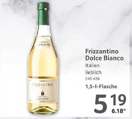 Frizzantino Dolce Bianco 1,5-l-Flasche