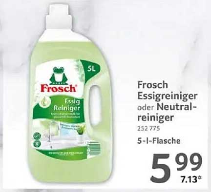 Frosch Essigreiniger oder Neutralreiniger 5L-Flasche