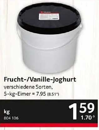 Frucht-/Vanille-Joghurt, verschiedene Sorten, 5-kg-Eimer