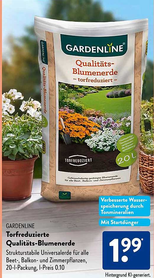Gardenline Qualitäts-Blumenerde – torfreduziert
