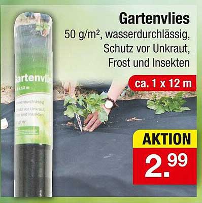 Gartenvlies 50 g/m² - wasserdurchlässig, Schutz vor Unkraut, Frost und Insekten