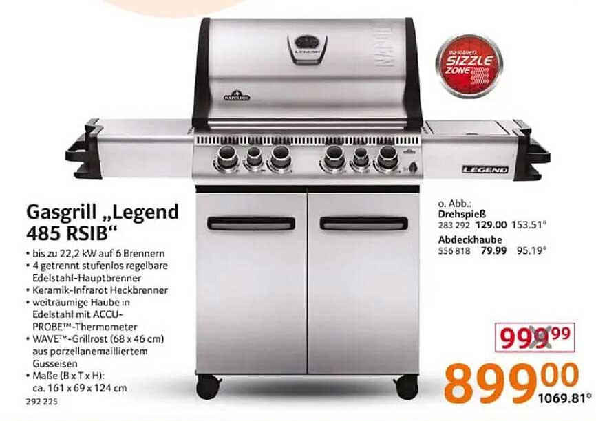 Gasgrill „Legend 485 RSIB“ zum Aktionspreis!