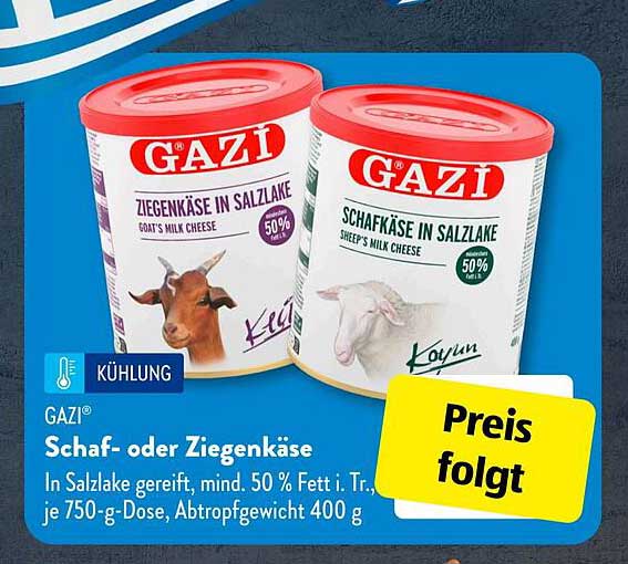 GAZI® Schaf- oder Ziegenkäse in Salzlake