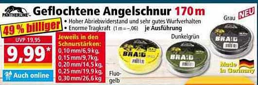 Geflochtene Angelschnur 170m - Neu bei Norma!