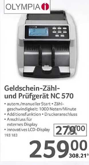 Geldschein-Zähl- und Prüfgerät NC 570