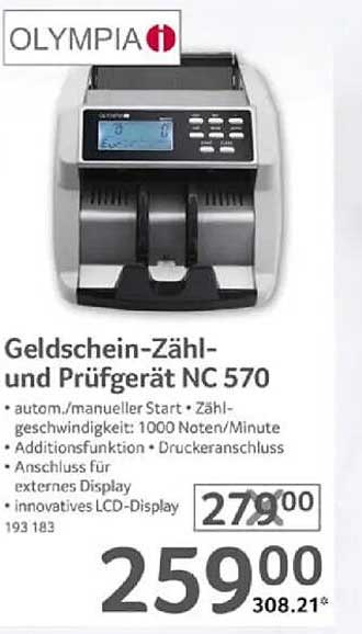 Geldschein-Zähl- und Prüfgerät NC 570