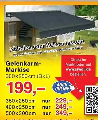 Gelenkarm-Markise 300 x 250 cm (B×L)