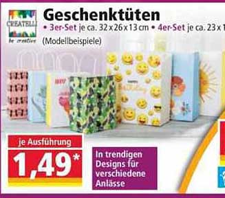 Geschenktüten 3er-Set und 4er-Set in trendigen Designs