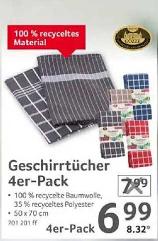 Geschirrhandtücher 4er-Pack