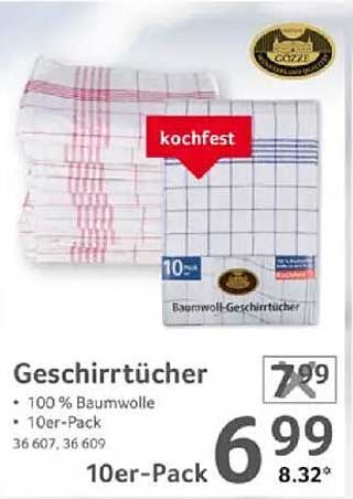 Geschirrtücher 10er-Pack - 100 % Baumwolle
