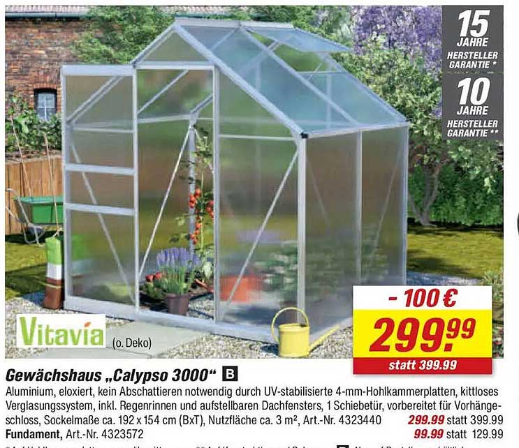 Gewächshaus „Calypso 3000“