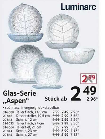 Glas-Serie „Aspen“ von Luminarc - Stück ab 2,49 €