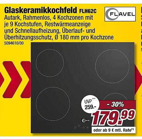 Glaskeramikkochfeld FLH62C von Flavel - Jetzt 30% günstiger!