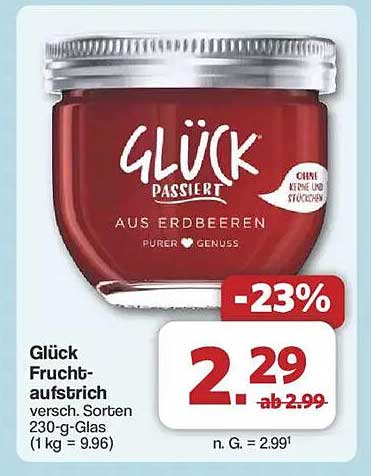 Glück Fruchtaufstrich - Erdbeere 230g