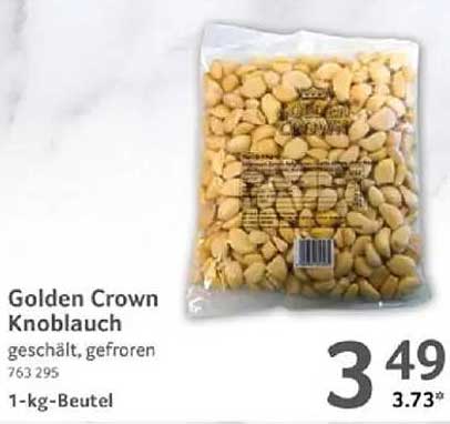 Golden Crown Knoblauch, geschält, gefroren, 1-kg-Beutel