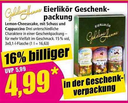 Goldene Honig Eierlikör Geschenkpackung