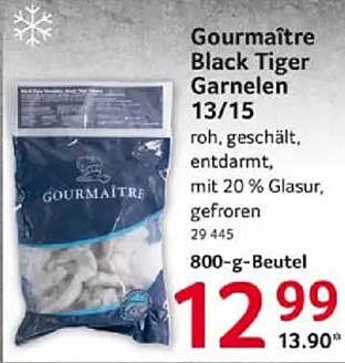 Gourmaître Black Tiger Garnelen 13/15 - 800-g-Beutel