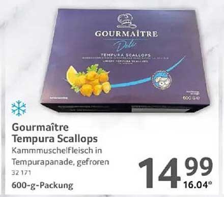 Gourmaître Tempura Scallops - Kammmuschelfleisch in Tempurapanade, gefroren
