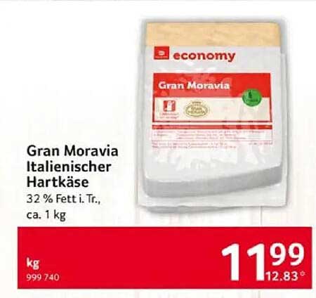 Gran Moravia Italienischer Hartkäse - 32 % Fett i.Tr., ca. 1 kg