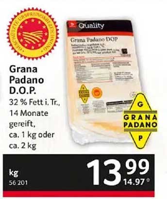 Grana Padano D.O.P. - 32 % Fett i. Tr. (14 Monate gereift)