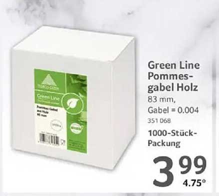Green Line Pommesgabel Holz 1000-Stück-Packung