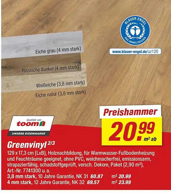 Greenvinyl - Hochwertiger Bodenbelag von toom
