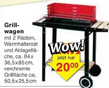 Grillwagen mit 2 Rädern und Warmhalterost