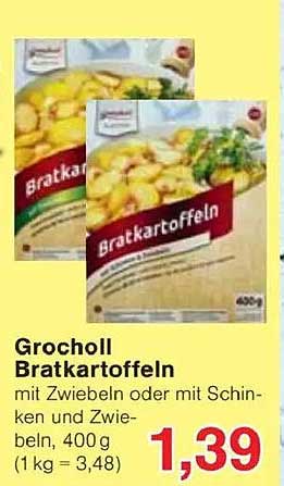 Grocholl Bratkartoffeln mit Zwiebeln oder mit Schinken und Zwiebeln, 400 g