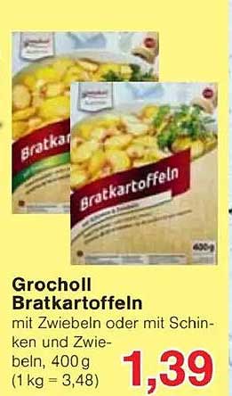 Grocholl Bratkartoffeln mit Zwiebeln oder mit Schinken und Zwiebeln, 400 g