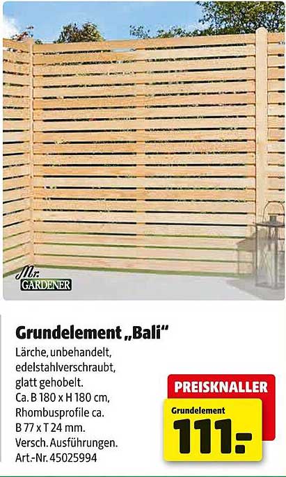 Grundelement „Bali“