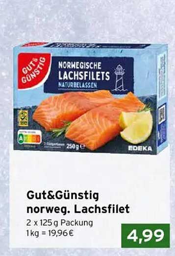 Gut& Günstig norweg. Lachsfilet 2 x 125 g Packung