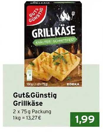 Gut&Günstig Grillkäse 2 x 75 g Packung